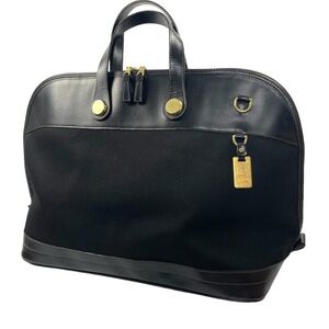 DOONEY & BOURKE Large Cabriolet Leather Canvas Bag Travel Duffle Satchel Black